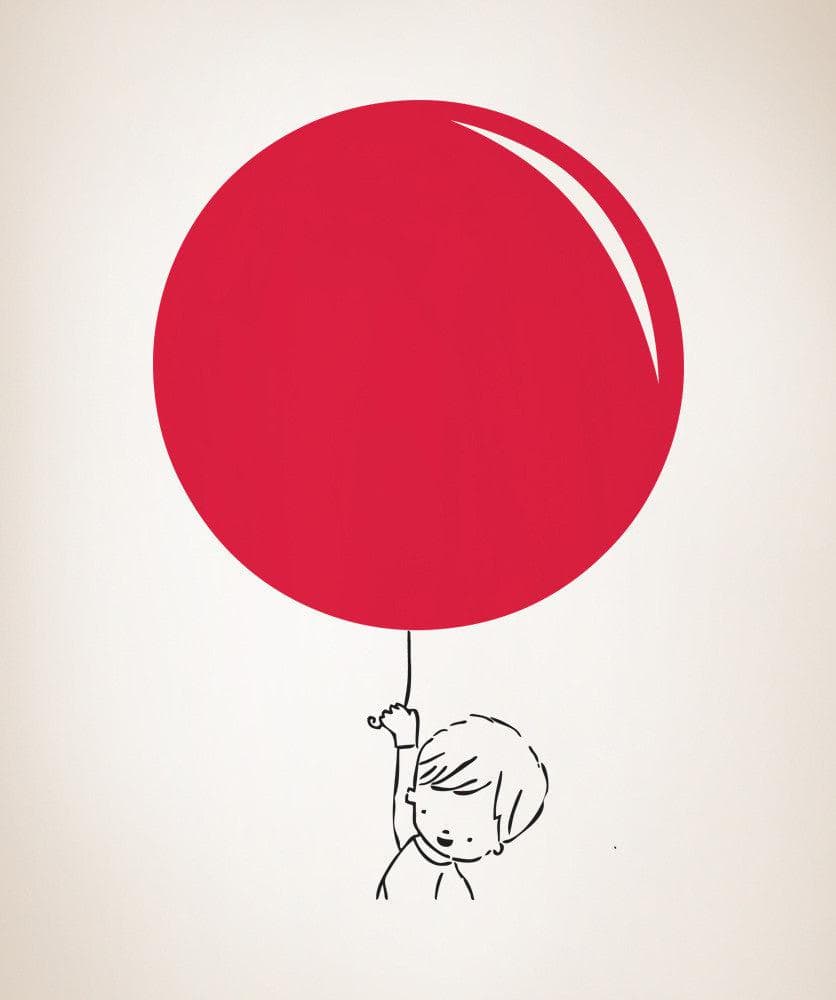 Vinyl Wall Decal Sticker Boy with Big Balloon #5006
