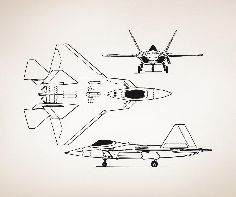 Vinyl Wall Decal Sticker F22 Jet Angles #5009