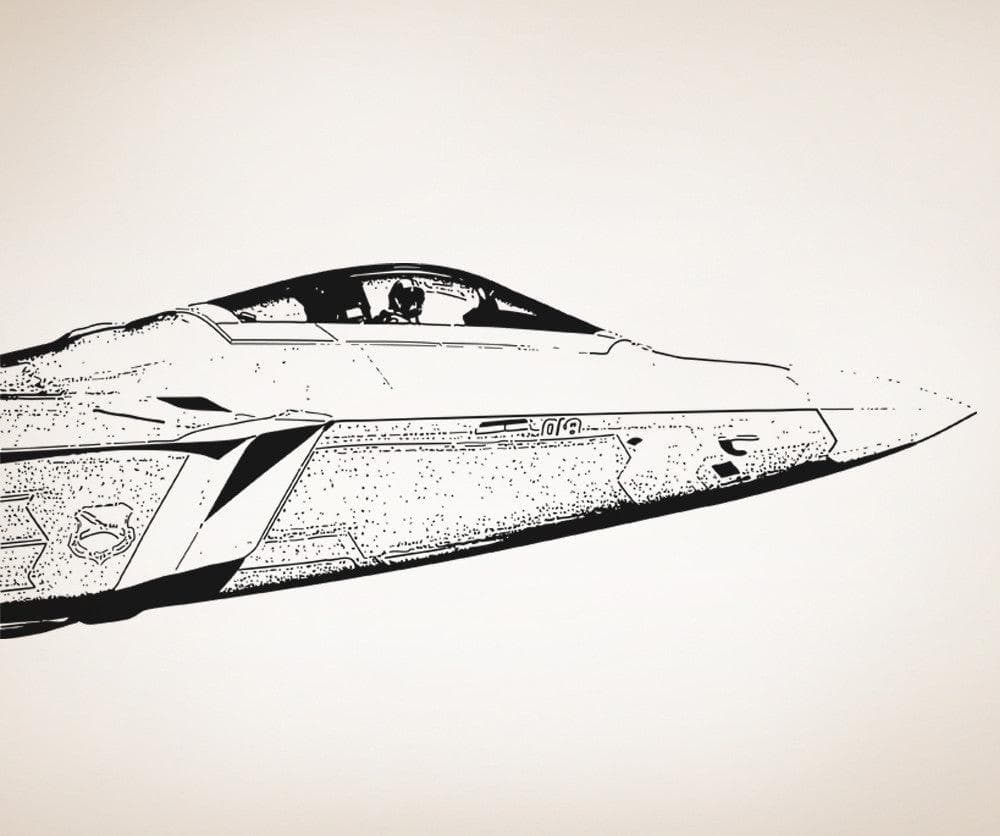 Vinyl Wall Decal Sticker F22 Jet Front #5011