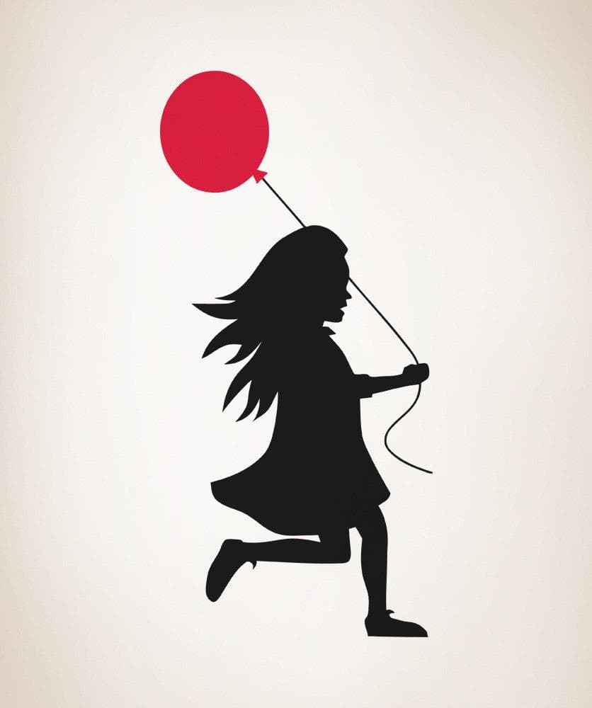 Vinyl Wall Decal Sticker Girl With Balloon #5017