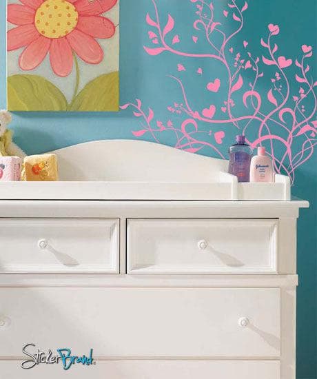 Vinyl Wall Decal Sticker Flower Hearts #501