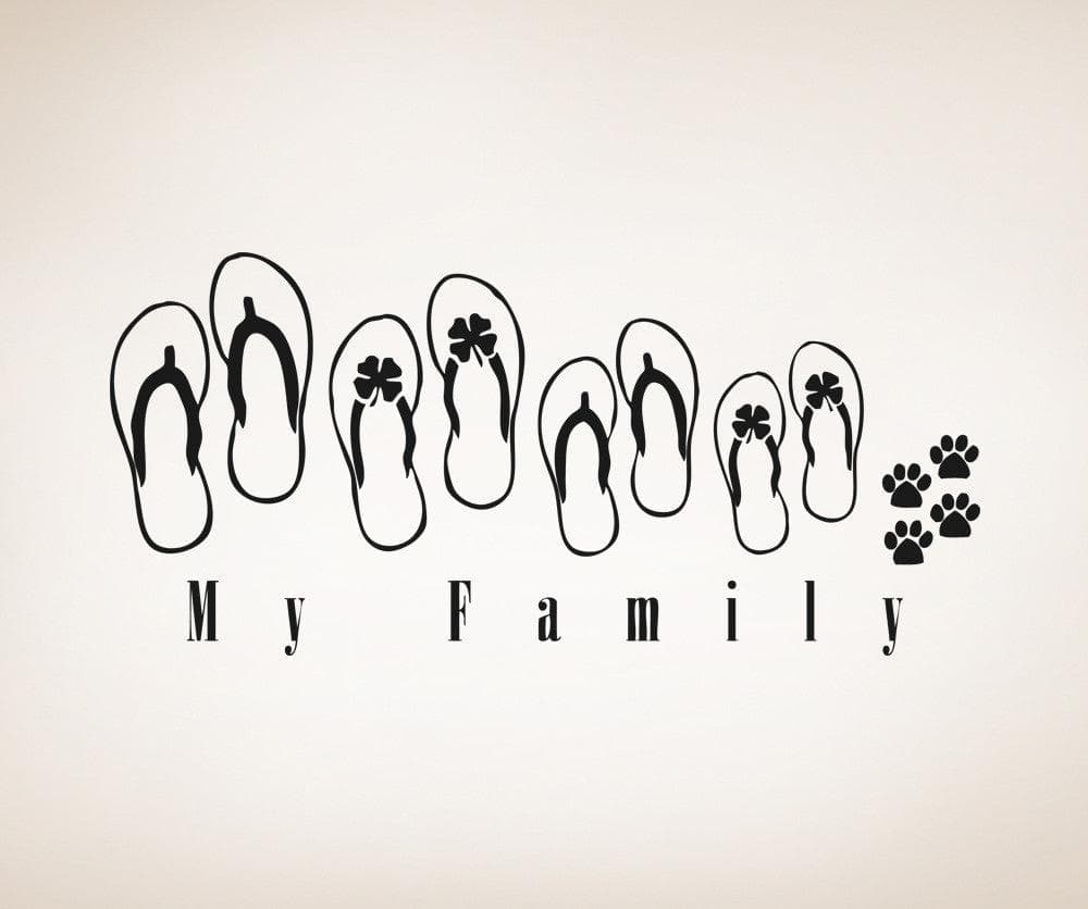 Vinyl Wall Decal Sticker Sandal Family #5033
