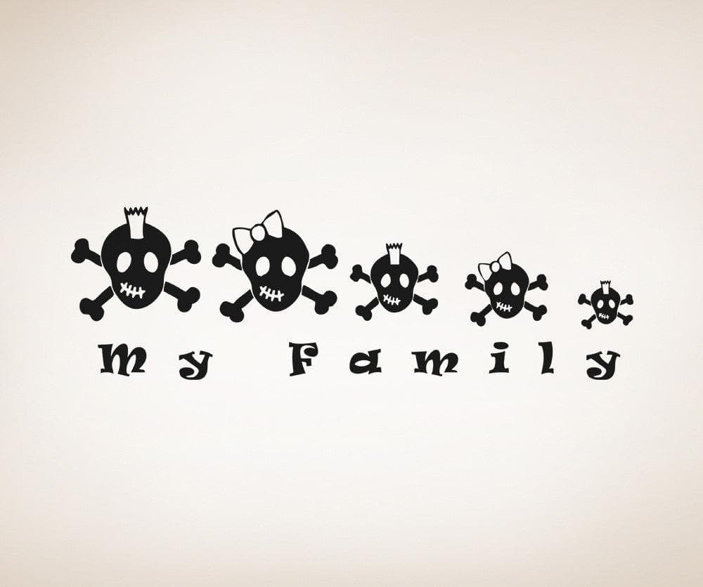 Vinyl Wall Decal Sticker Skull Family #5034