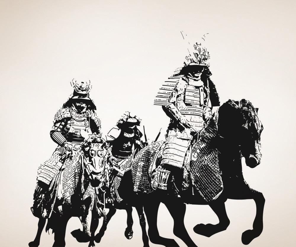Vinyl Wall Decal Sticker Riding Samurai #5036