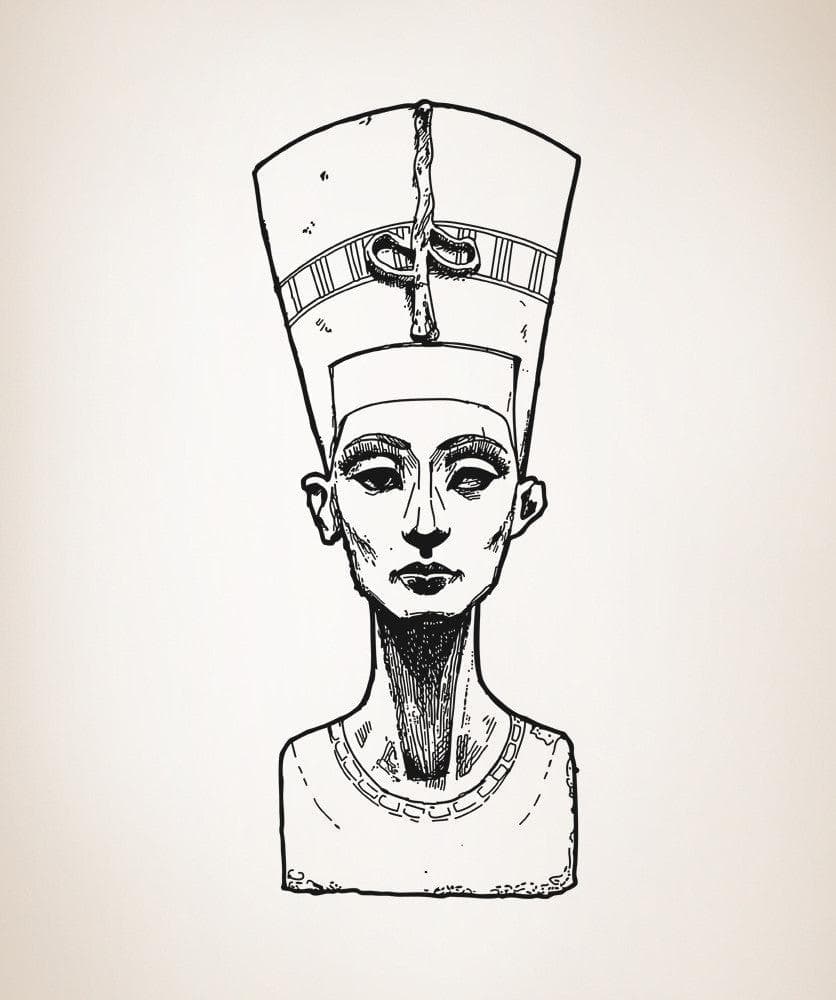 Vinyl Wall Decal Sticker Queen Nefertiti Bust #5040