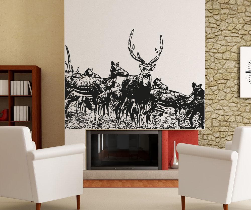 Vinyl Wall Decal Sticker Herd of Deer #5045