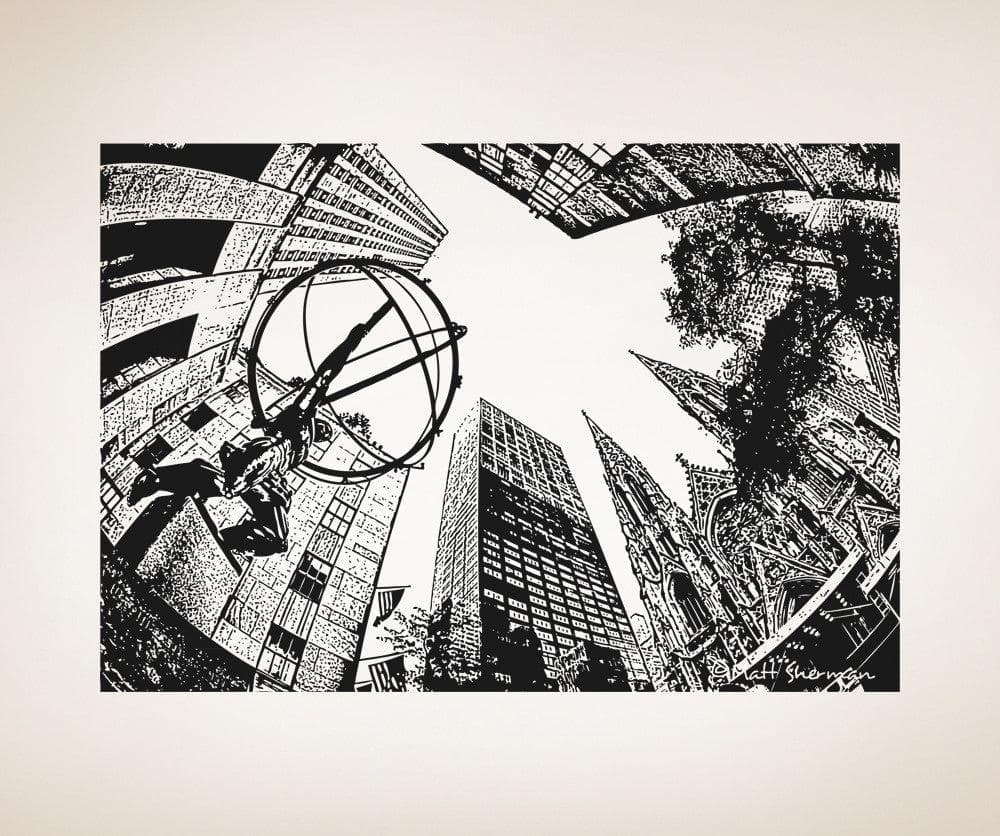 Vinyl Wall Decal Sticker Atlas in Rockefeller Center #5048