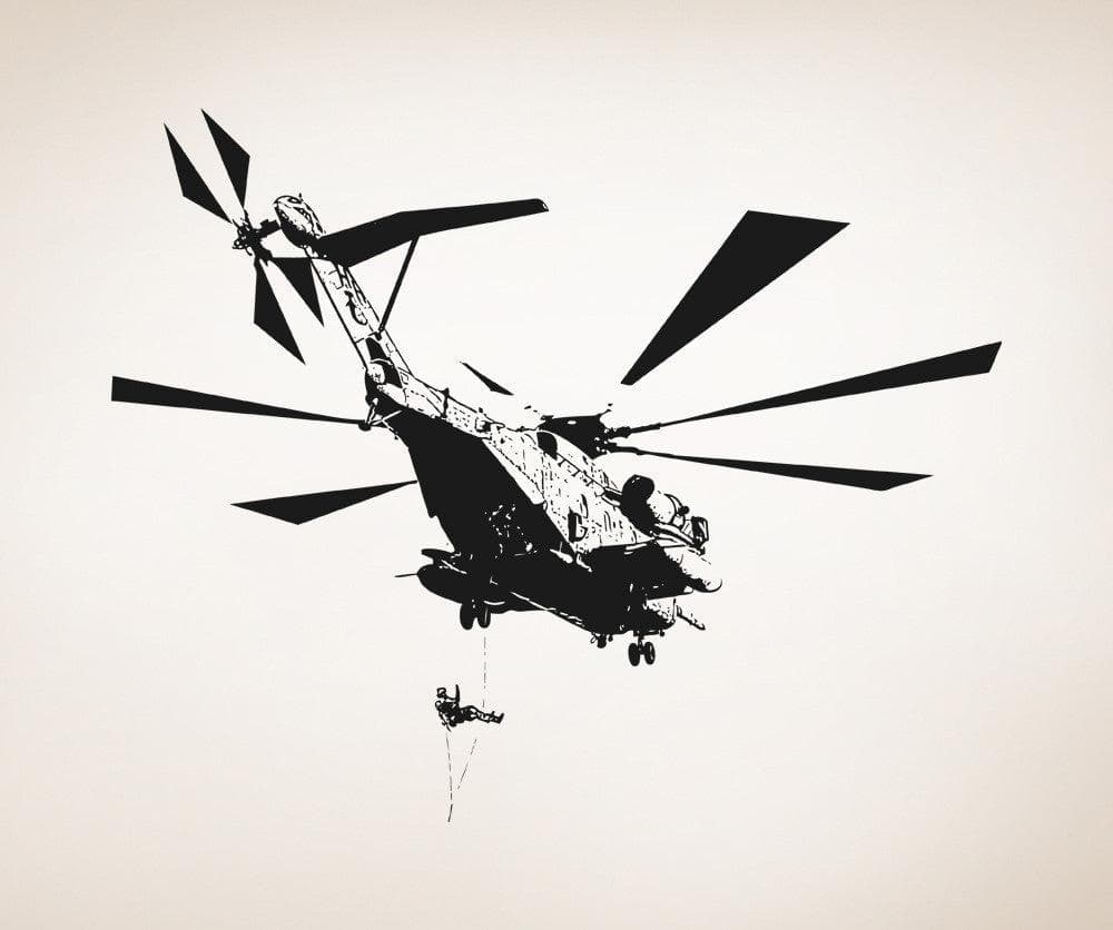 Vinyl Wall Decal Sticker Helicopter Drop Off #5056