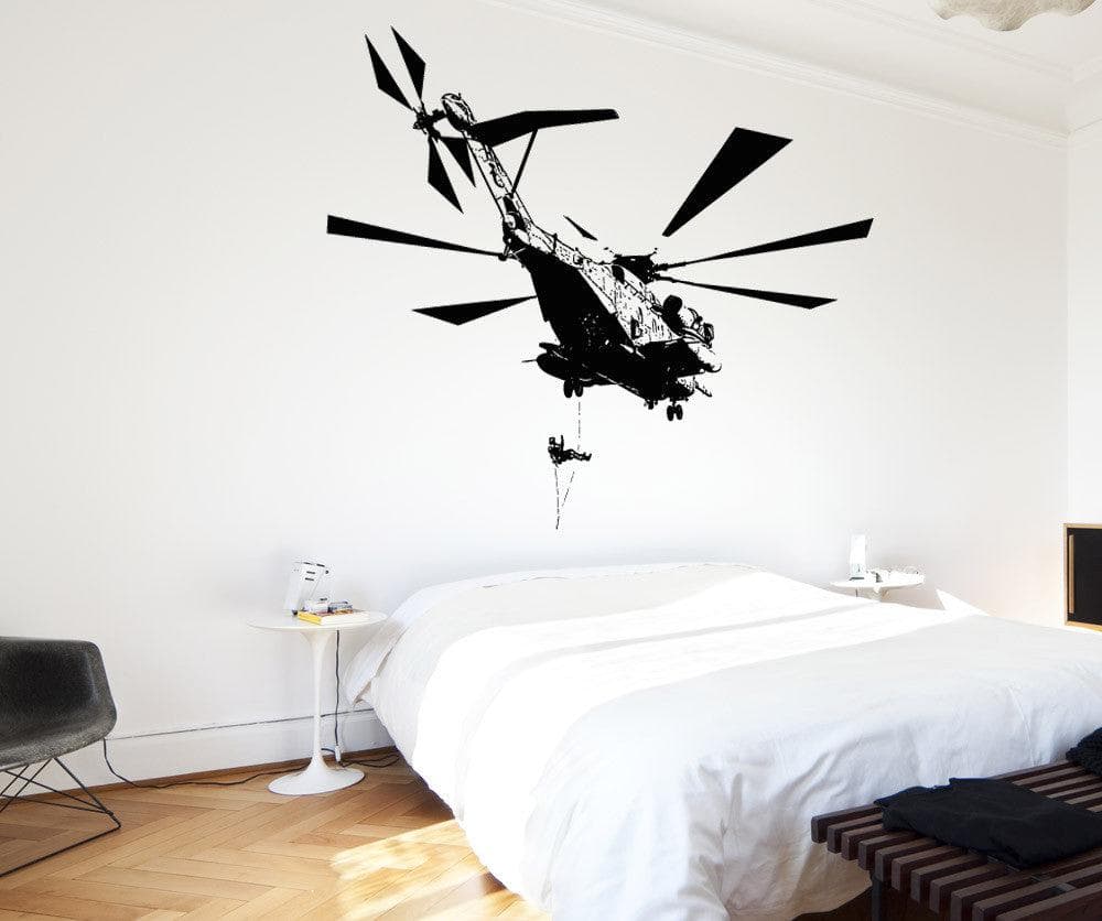 Vinyl Wall Decal Sticker Helicopter Drop Off #5056