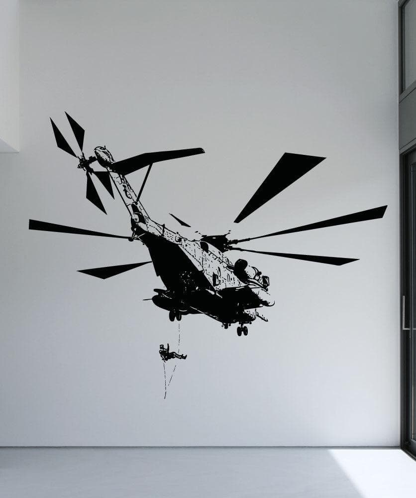 Vinyl Wall Decal Sticker Helicopter Drop Off #5056