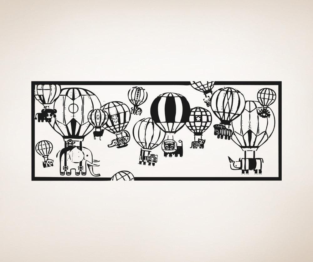 Vinyl Wall Decal Sticker Hot Air Balloon Zoo #5057
