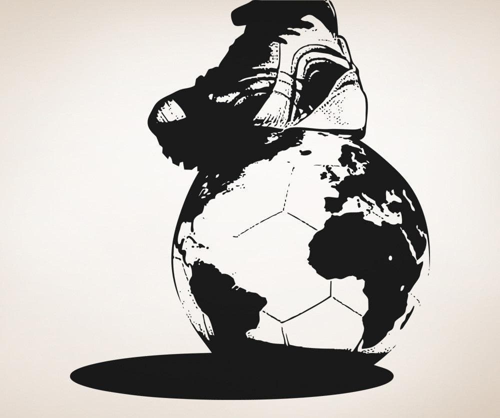 Vinyl Wall Decal Sticker Soccer Ball Globe #5072