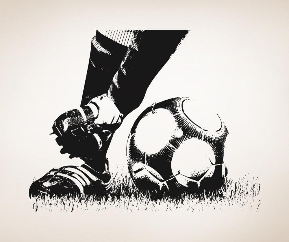 Soccer Football Action Feet Kicking Ball wall decal