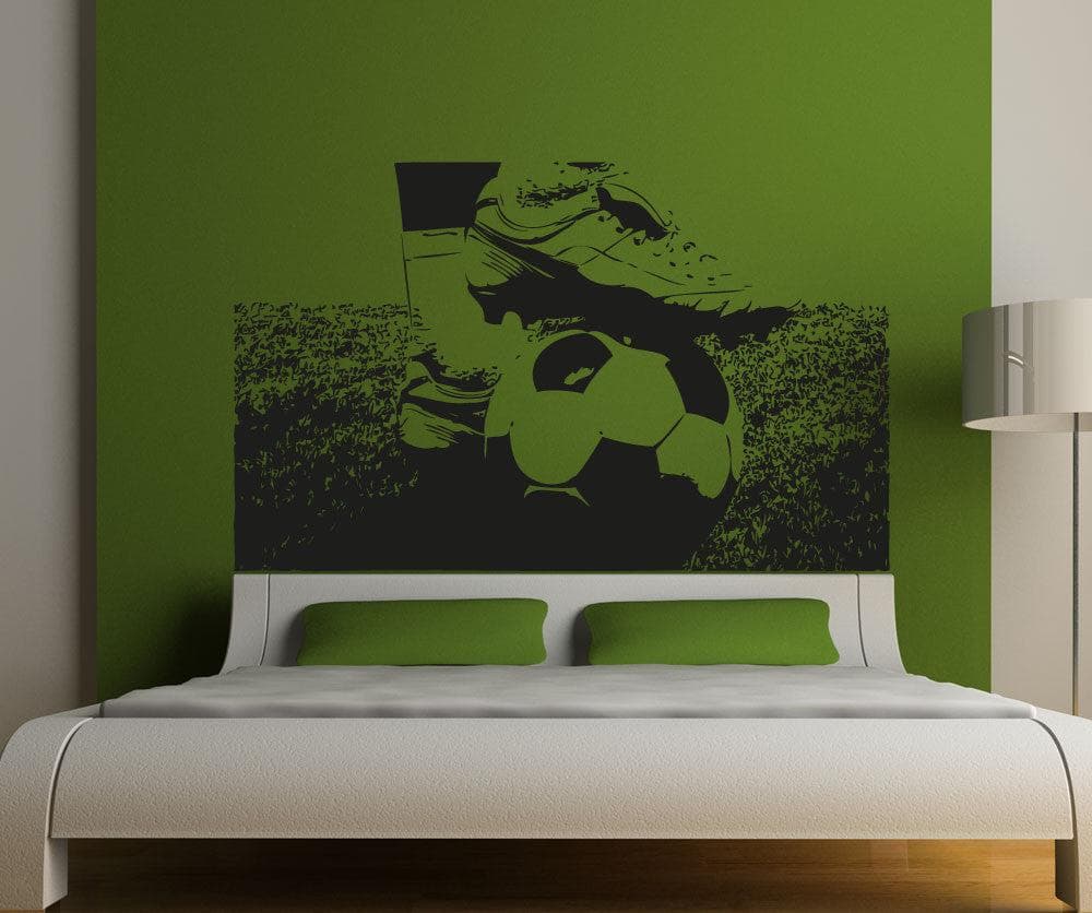 Vinyl Wall Decal Sticker Soccer Ball and Cleats #5075