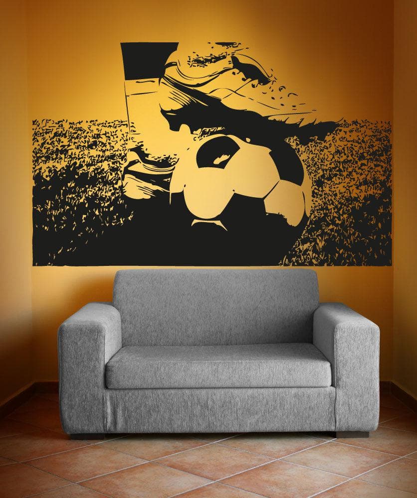 Vinyl Wall Decal Sticker Soccer Ball and Cleats #5075