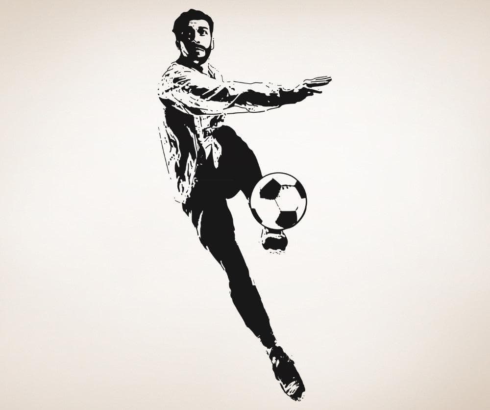 Vinyl Wall Decal Sticker Soccer Player Kick #5076