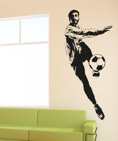 Vinyl Wall Decal Sticker Soccer Player Kick #5076