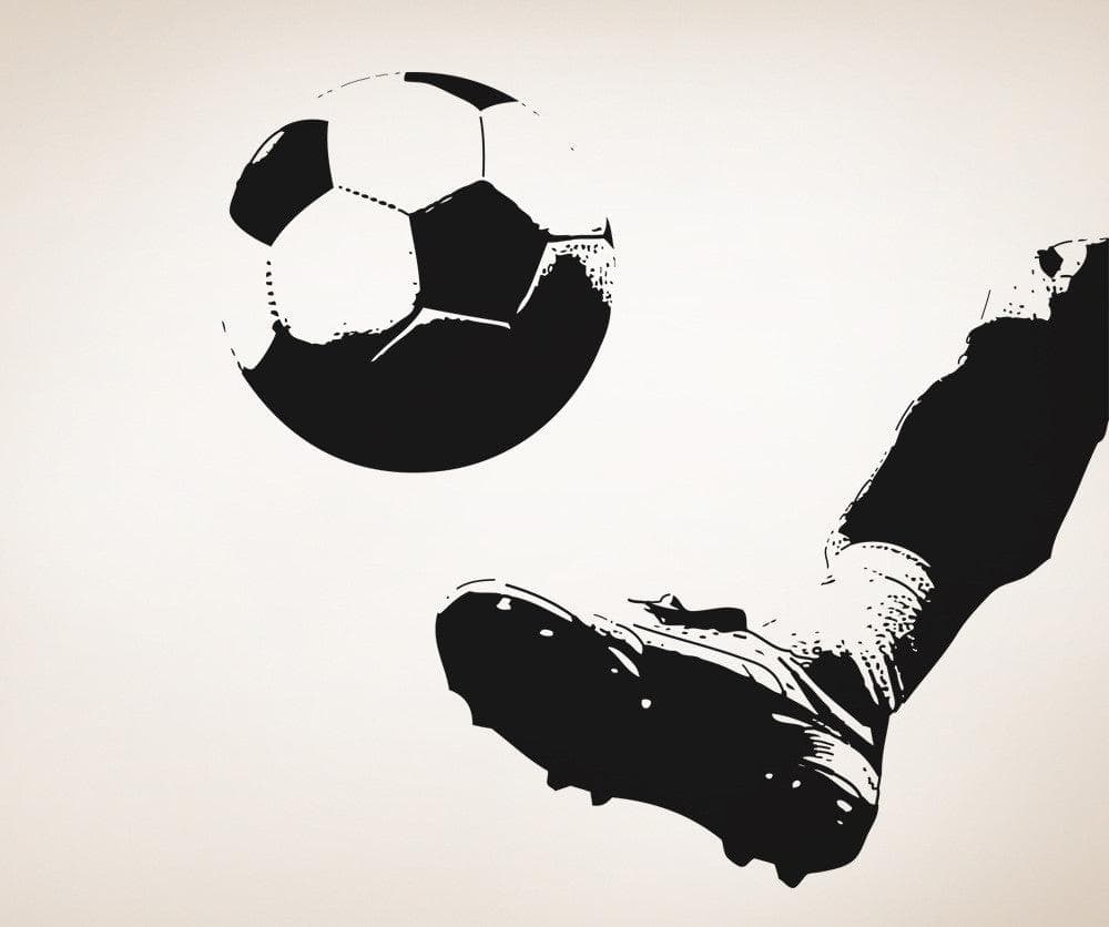Vinyl Wall Decal Sticker Kicking Soccer Ball #5077