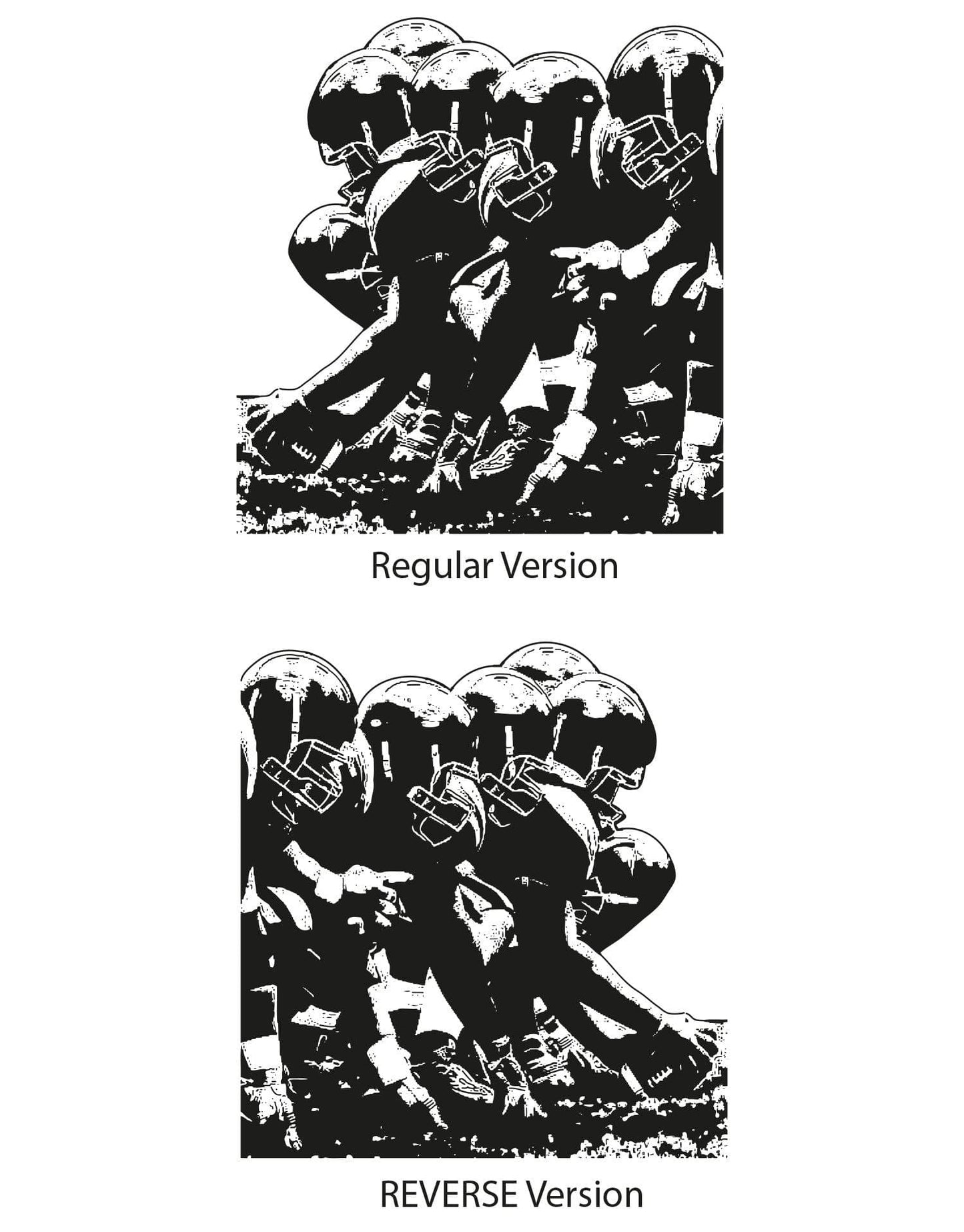 Two versions of Football Player Lineup Wall Decal.