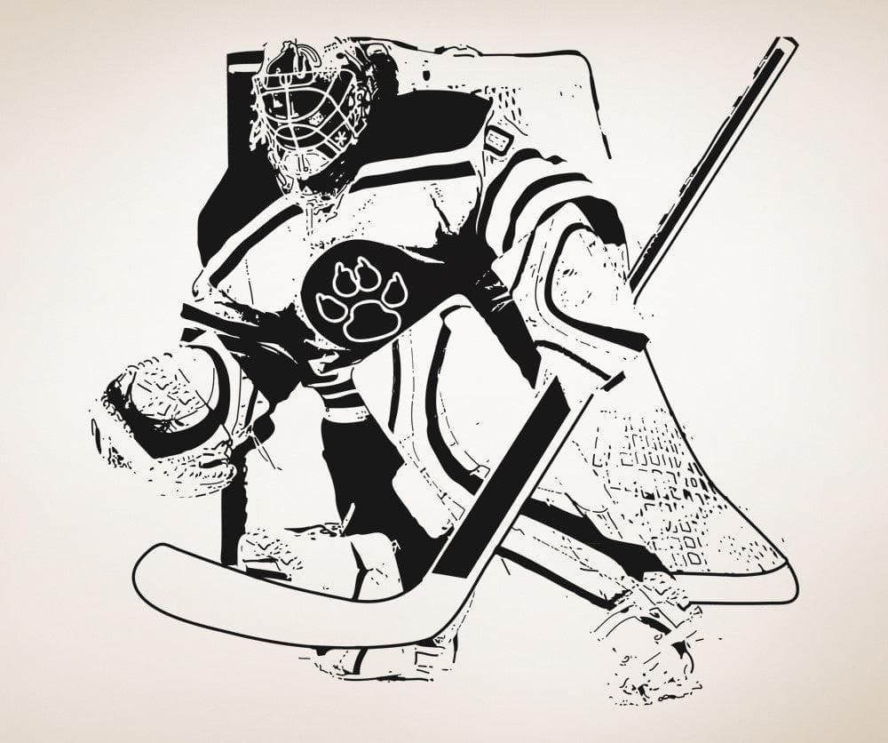 Vinyl Wall Decal Sticker Hockey Goalie #5090
