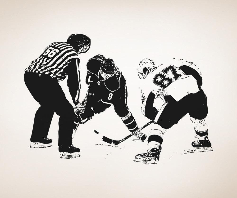 Vinyl Wall Decal Sticker Hockey Puck Drop #5091