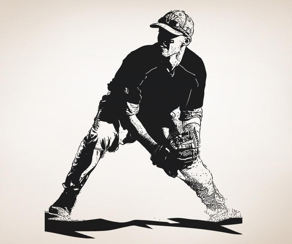 Vinyl Wall Decal Sticker Baseball Baseman #5093