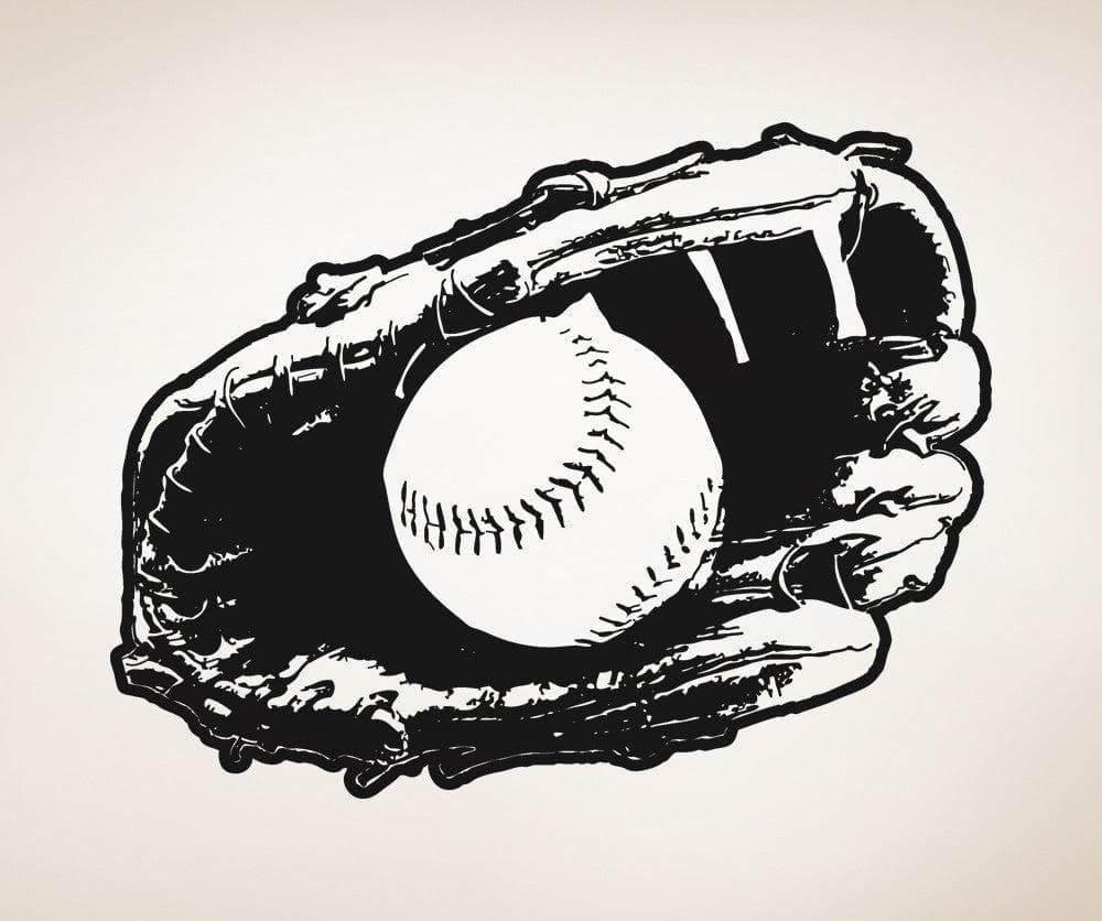 Vinyl Wall Decal Sticker Baseball in Glove #5096