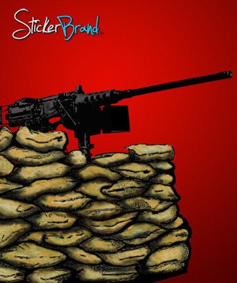 Graphic Wall Decal Sticker Gun 50 Caliber Nest Army Military #JH181