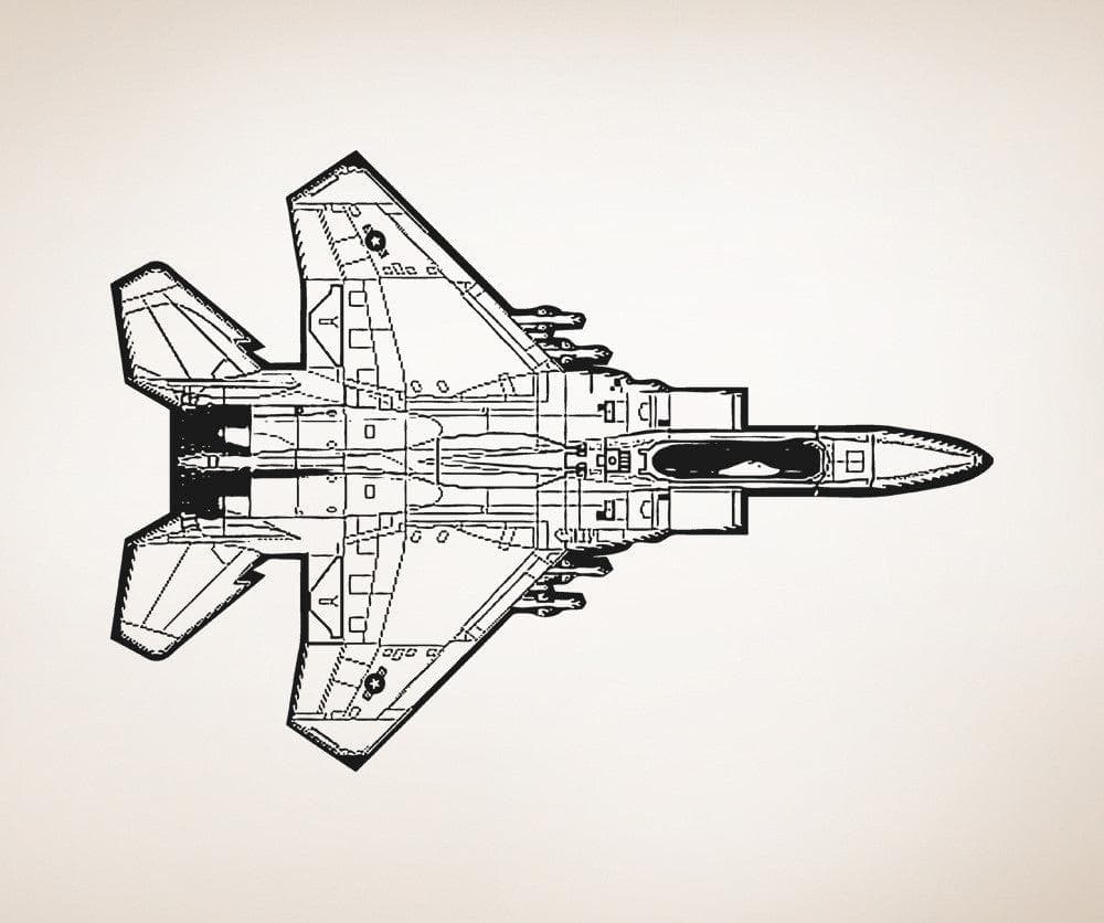 Vinyl Wall Decal Sticker Top of F15 Jet #5101