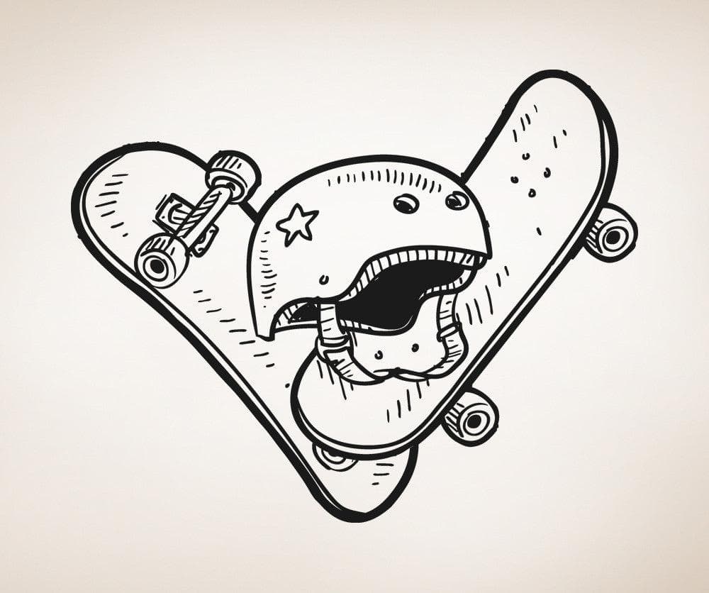Vinyl Wall Decal Sticker Skateboards and Helmet #5109