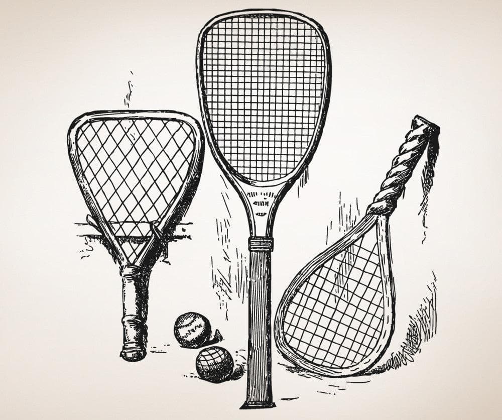 Vinyl Wall Decal Sticker Old Tennis Rackets #5112