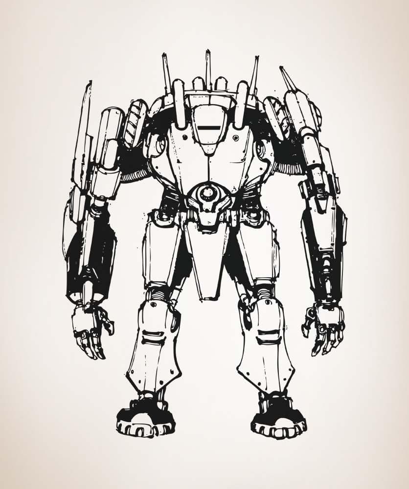 Vinyl Wall Decal Sticker Alien Robot Soldier #5150