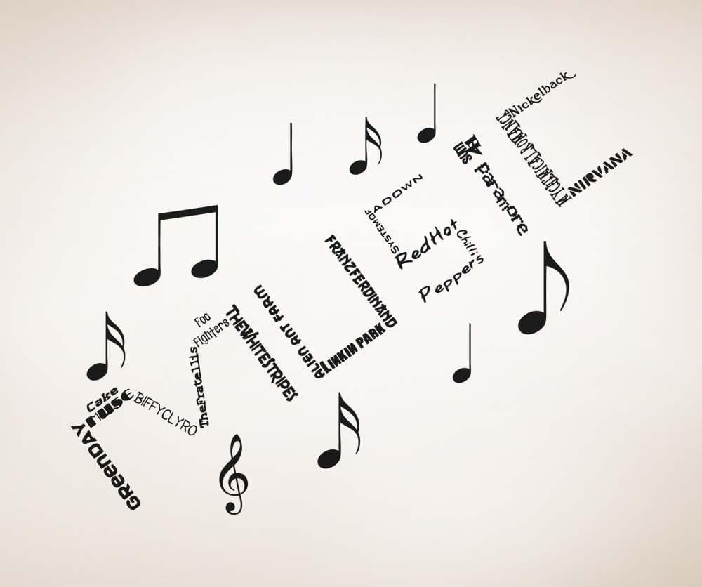 Vinyl Wall Decal Sticker Band Names in Music #5163