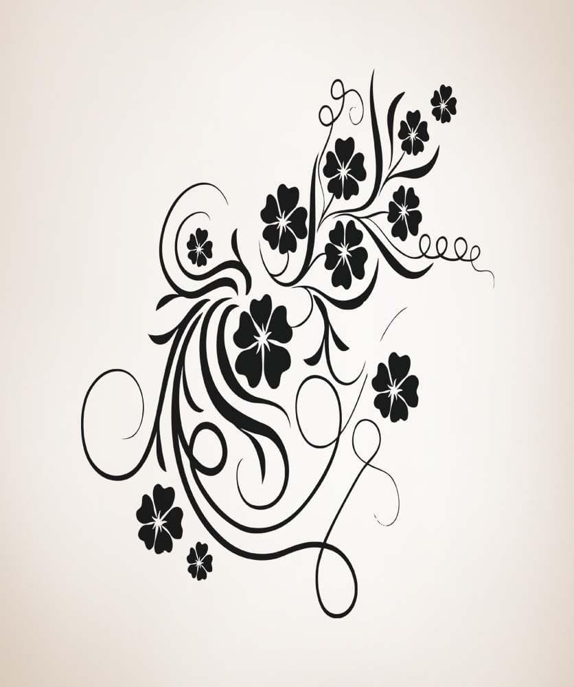 Vinyl Wall Decal Sticker Curly Flower Vines #5171