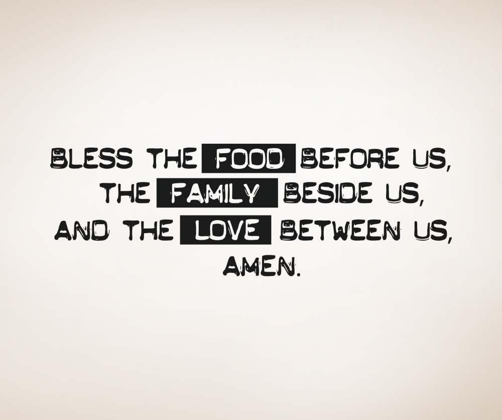 Vinyl Wall Decal Sticker Family Dinner Prayer #5192