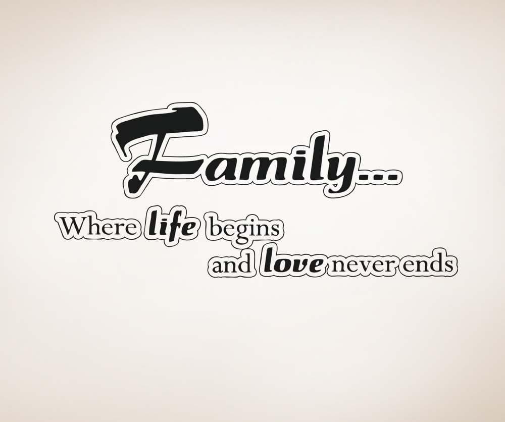 Vinyl Wall Decal Sticker Family Life Begins #5194