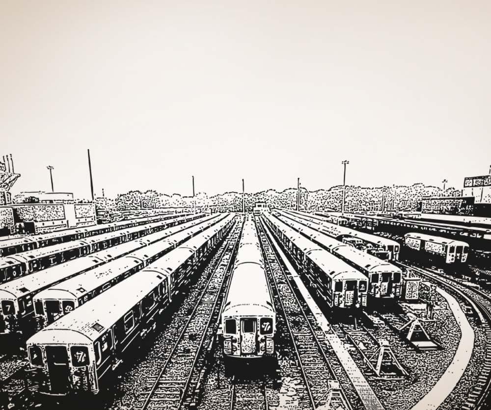 Vinyl Wall Decal Sticker Train Line Up #5209