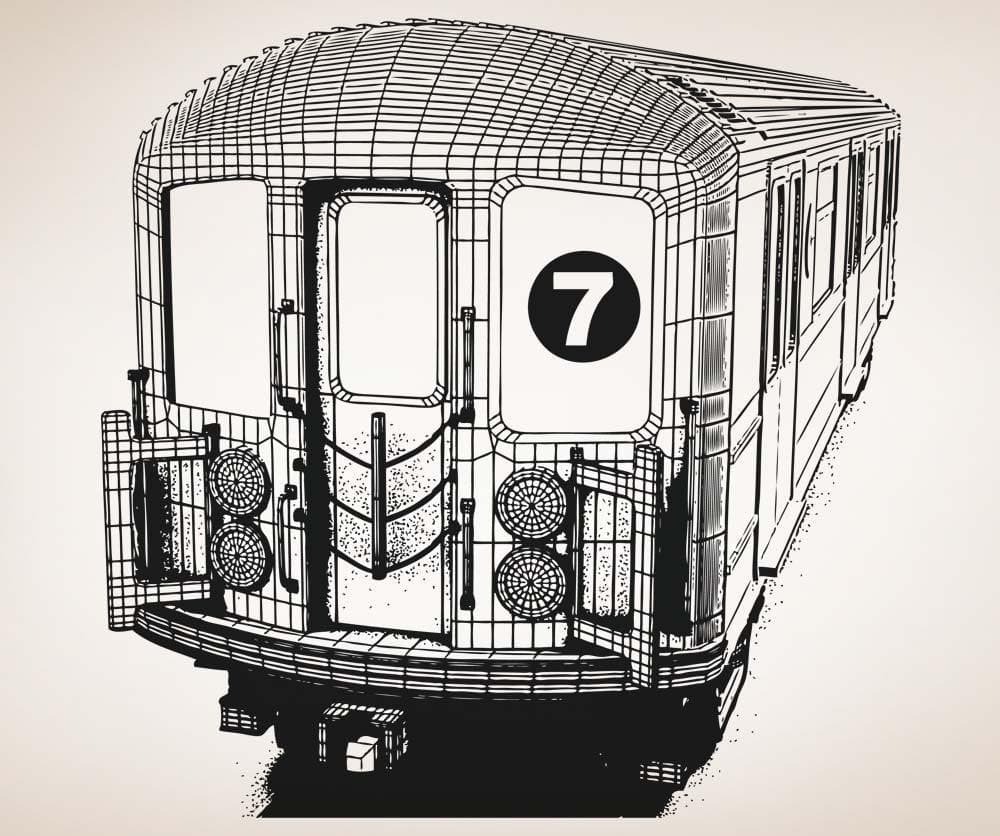 Vinyl Wall Decal Sticker 7 Train Angled #5211