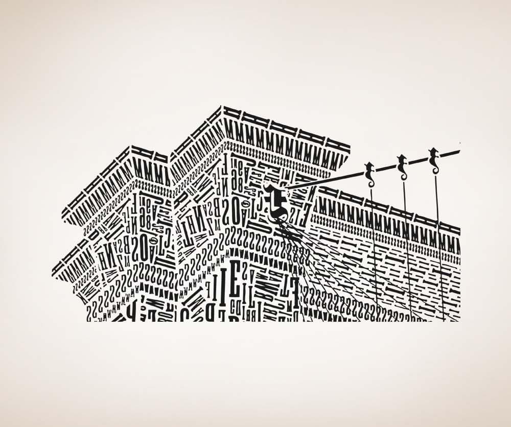 Vinyl Wall Decal Sticker Brooklyn Bridge With Letters #5213