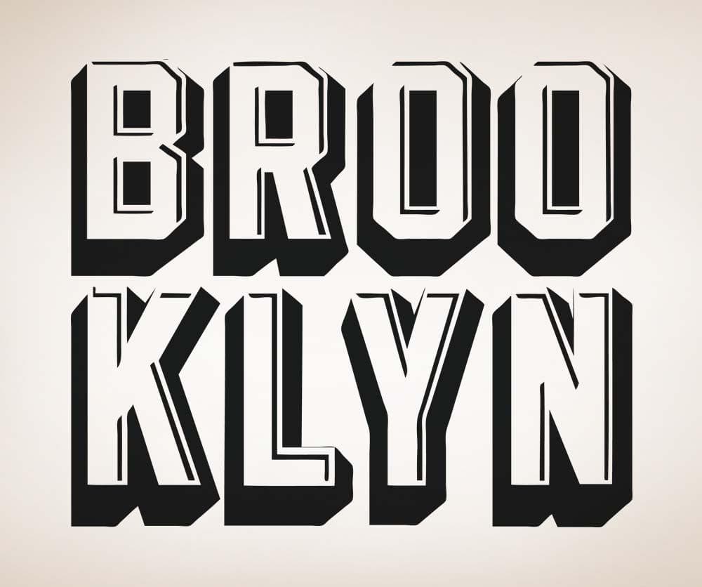 Vinyl Wall Decal Sticker Brooklyn Block Letters #5216