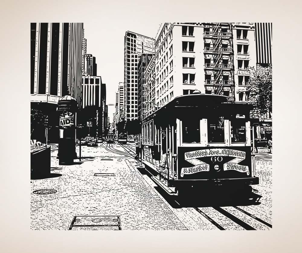 Vinyl Wall Decal Sticker Cable Car San Francisco #5217