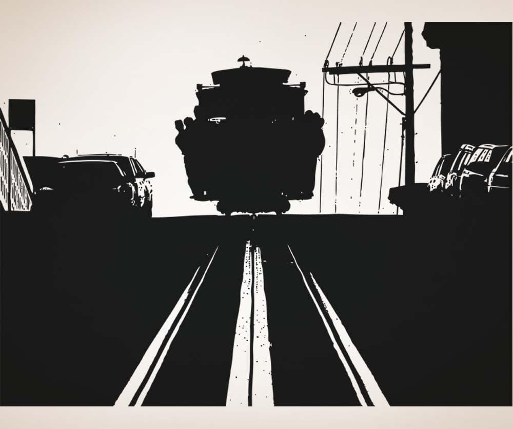 Vinyl Wall Decal Sticker Cable Car Silhouette #5218