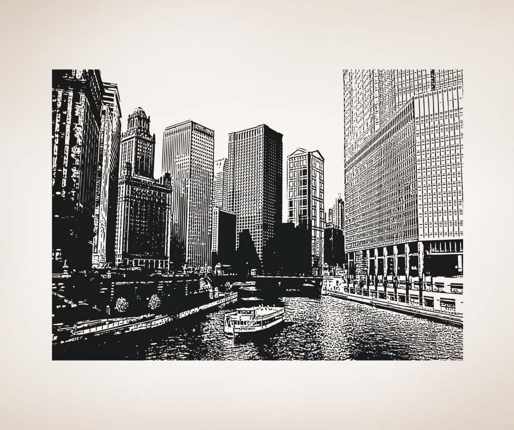 Vinyl Wall Decal Sticker Chicago River Ferry #5224