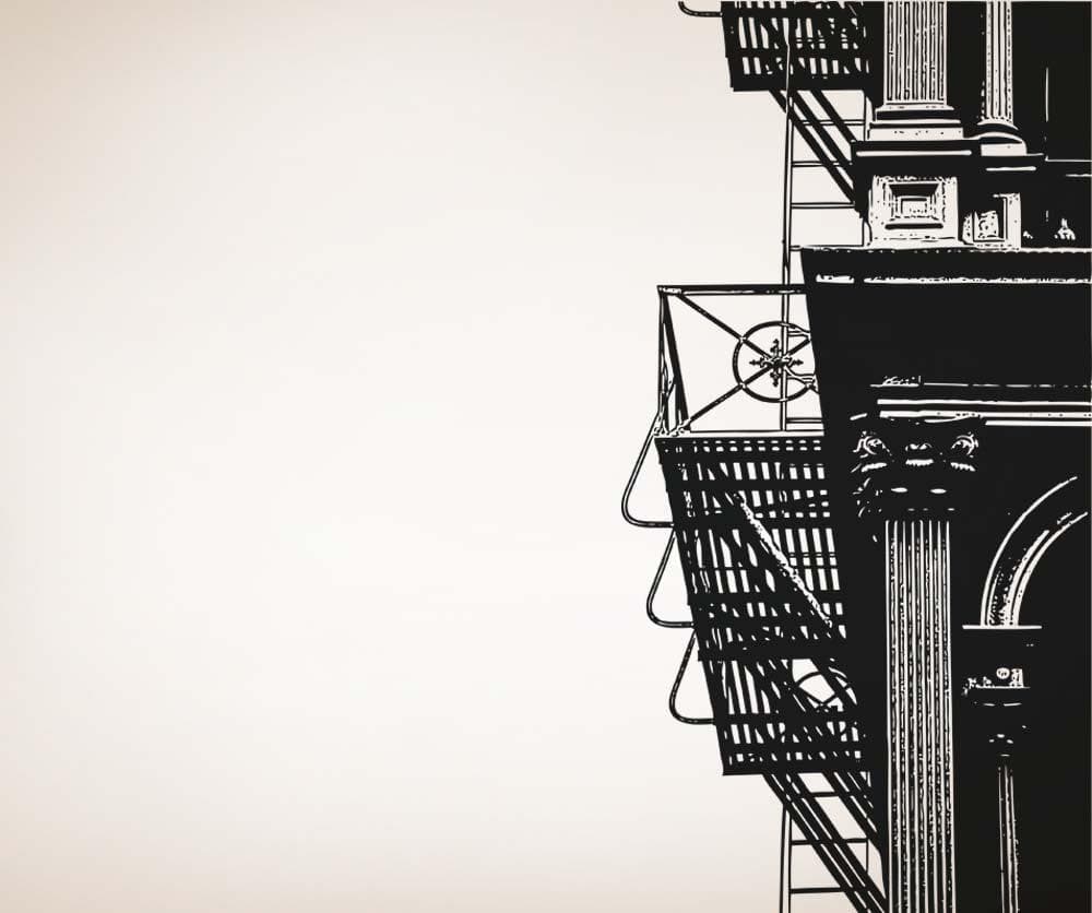 Vinyl Wall Decal Sticker Apartment Fire Escape #5229
