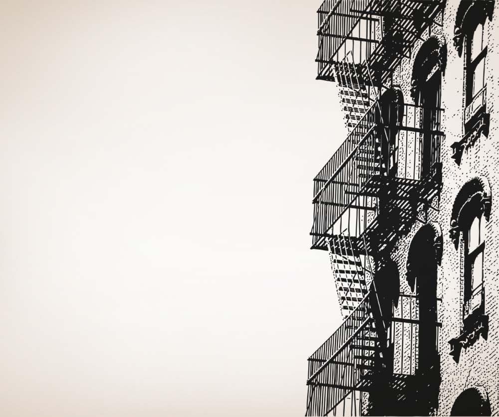 Fire Escape Vinyl Wall Decal Sticker. Urban Decor #5230