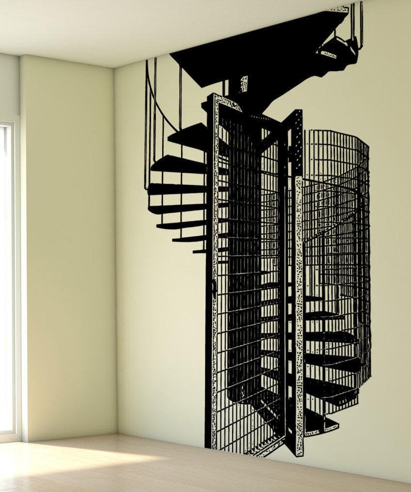 Vinyl Wall Decal Sticker Gated Spiral Staircase #5232