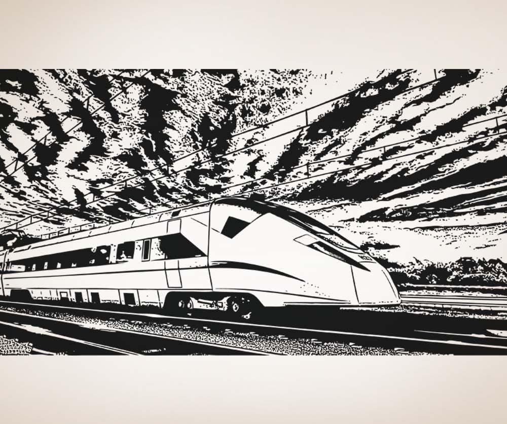 Vinyl Wall Decal Sticker Japanese Bullet Train Scenery #5237