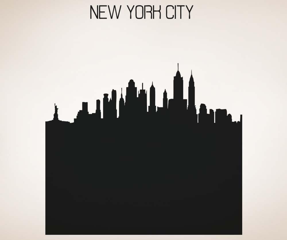 Vinyl Wall Decal Sticker NYC Buildings Silhouette #5240