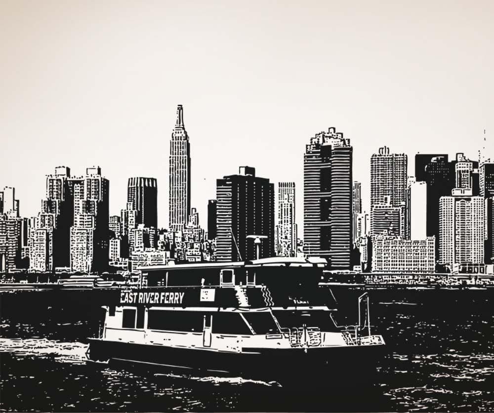 Vinyl Wall Decal Sticker NYC East River Ferry #5241