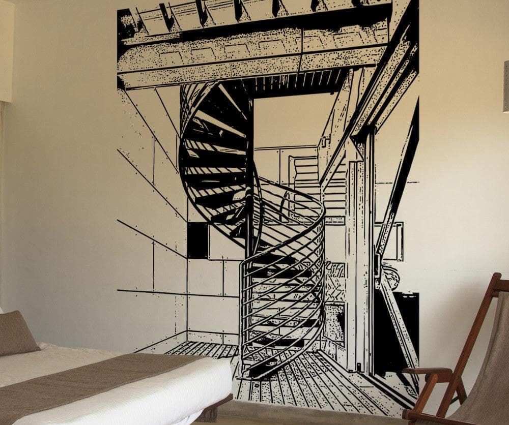 Spiral Stairs in Home Vinyl Wall Decal Sticker #5246